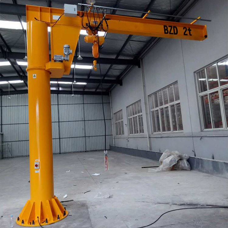 Pillar Column Mounted 300 Degree Light Duty Arm Slewing Jib Crane 0.5 T with Cable Hoist