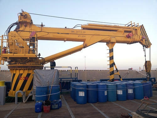 Small Bridge Boat Hydraulic Fixed Boom Offshore Crane