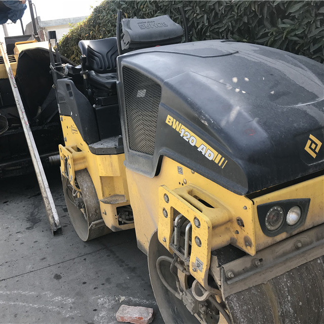 Used Bomag Mini Roller Bw120ad 1.2ton Double Drum Steel Roller for Sale