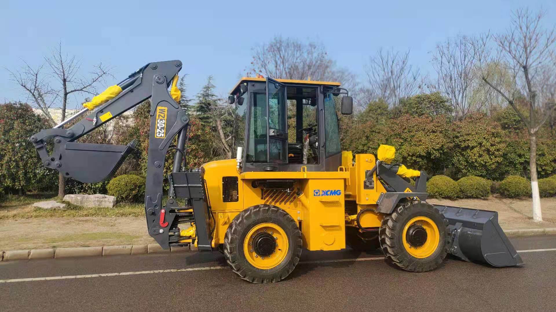 Backhoe Loader Wz30-25 with 1m3 Bucket and 0.3m3 Digger in Stock