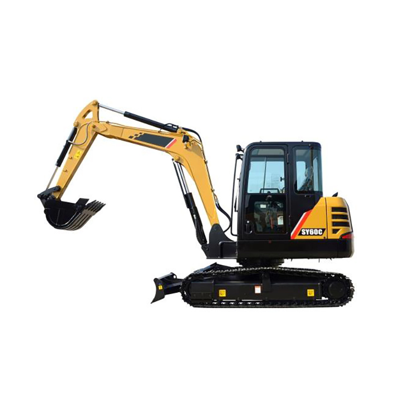 China 6 Ton Excavator Sy60c with Side Swing Boom Full Hydraulic Excavator