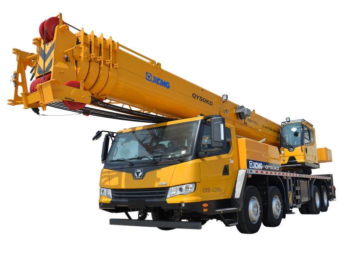 
                machinerie de construction levage de camions lourds de 25 tonnes et 50 tonnes Grue Qy50kd avec flèche télescopique
            