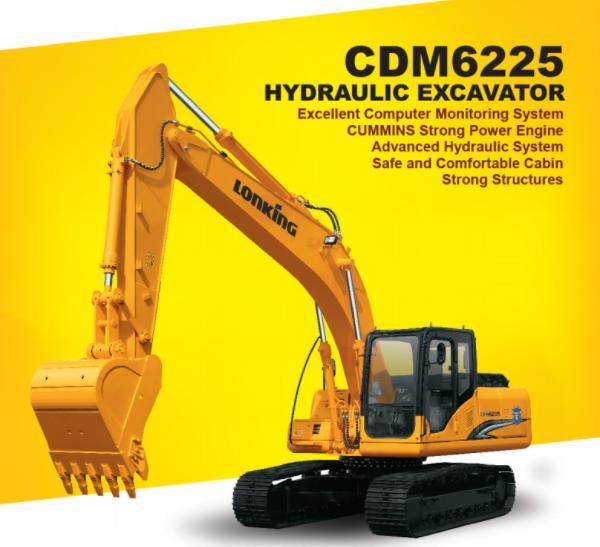 Lonking Brand 21.8ton 22ton Crawler Excavator Hydraulic Digger LG6225e Cdm6225e