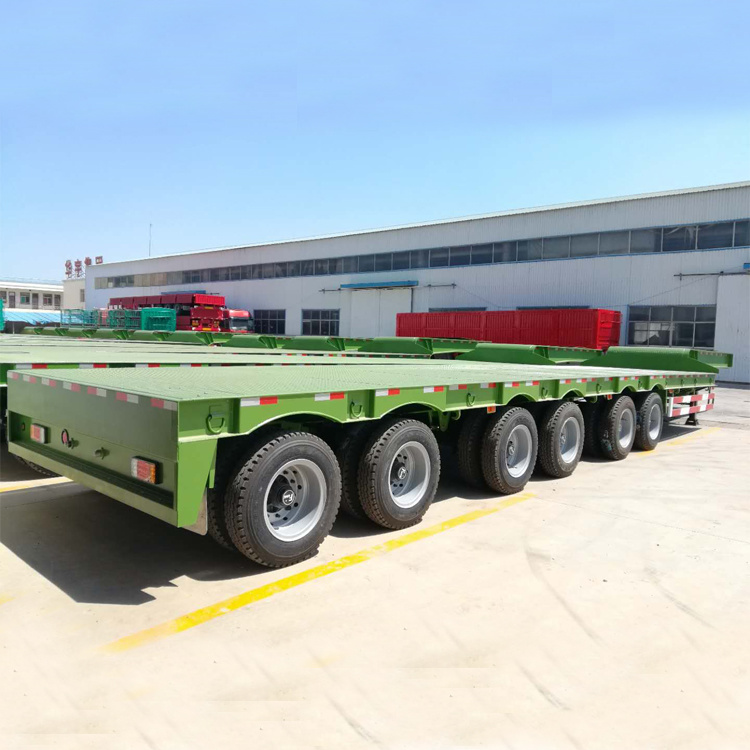 
                Semi-trailer 6-assige container Transport Flatbed Semi Truck Trailer
            