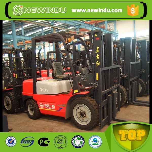 Ce Provided Yto Diesel 3ton Forklifts CPC30n with Good Paper Roll Clamp