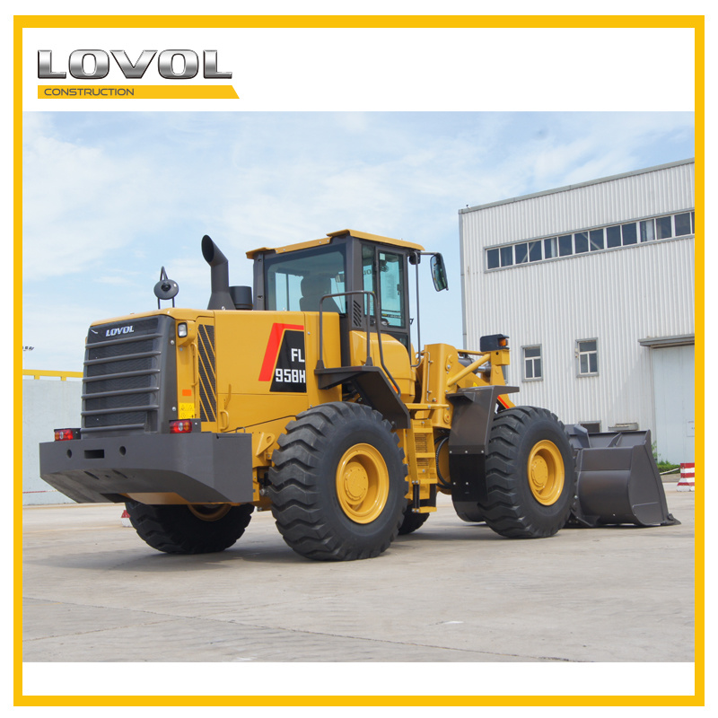 China Manufacturer Lovol Loader FL958h Hydraulic with Optional Configuration Bucket 5 Ton Wheel Loader