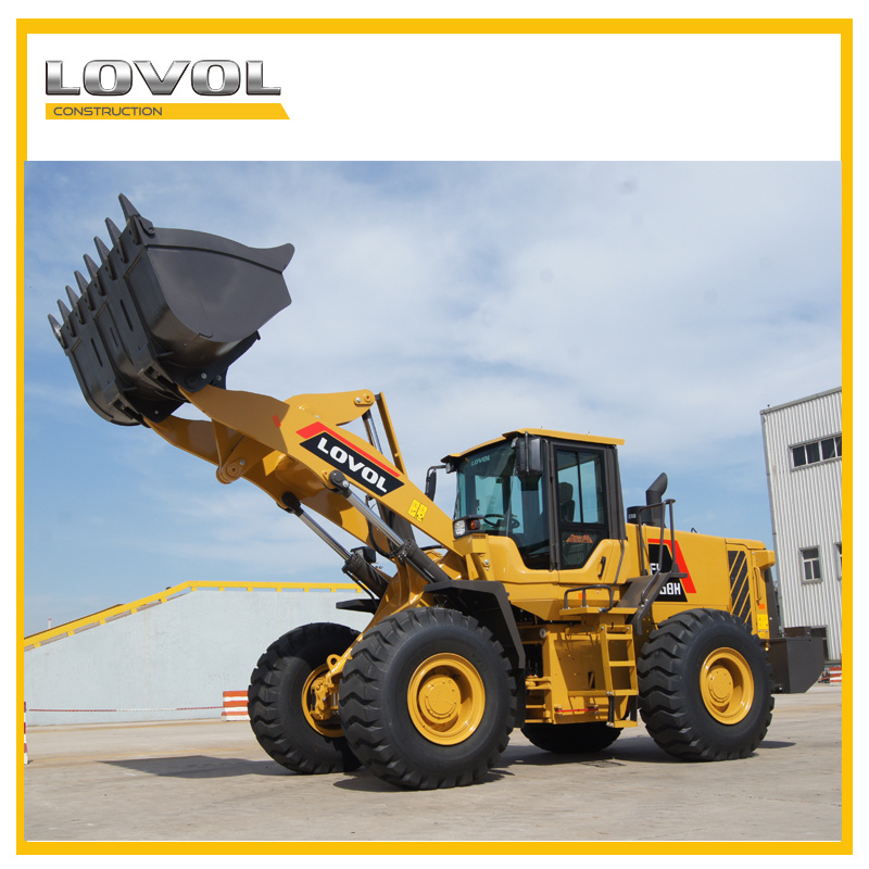 Constrcution Machinery 5 Ton Lovol Foton Wheel Loader with Diesel Engine Hydraulic System for Sale FL958h