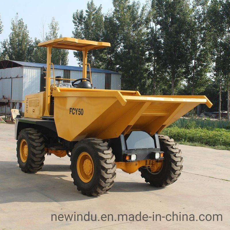 China 
                Buena calidad 4WD 5 toneladas hidráulico 4X4 Sitio de Dumper Fcy50
             proveedor