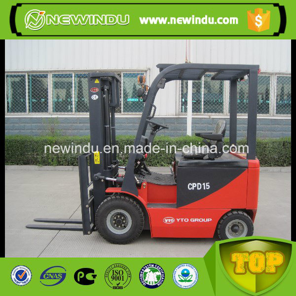 Heli 1500kg New Yto Battery 1.5 Ton Forklift Machine Cpd15 Price