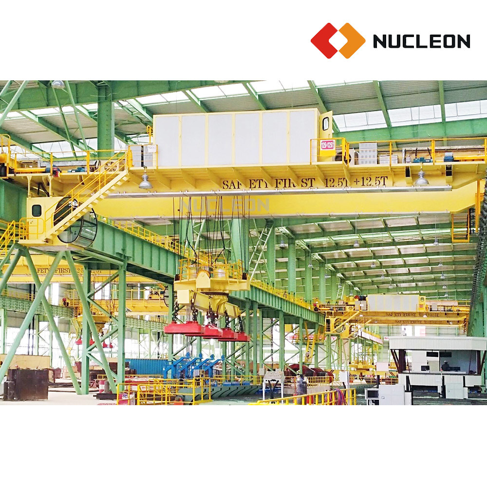 5 Ton Electromagnetic Overhead Crane with Four Point Pulley System for Magnet Rotation