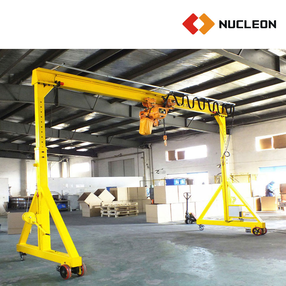 
                CE Certified Workstation Mobile Lifting Adjustable Portable Gantry Crane 1t
            