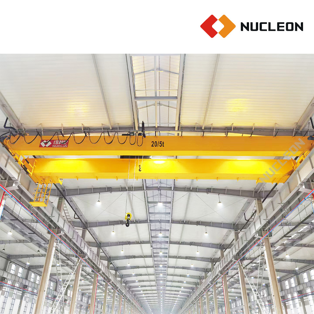 
                China Premium OEM Fabricante Nucleón viga doble puente grúa 30t de taller
            
