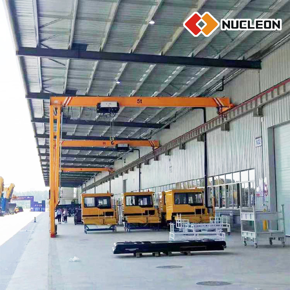
                China Top Manufacturer Nucleon 3 ton 5 ton 10 ton Industriële enkelvoudige Girder Gantry kraan met hangende hijskranen
            