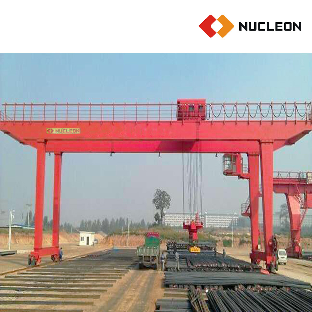 China 
                High Performance 10t Rail Mounted Double Girder overhead gantry Crane Voor het hijsen van betonnen draadpoolen
             leverancier