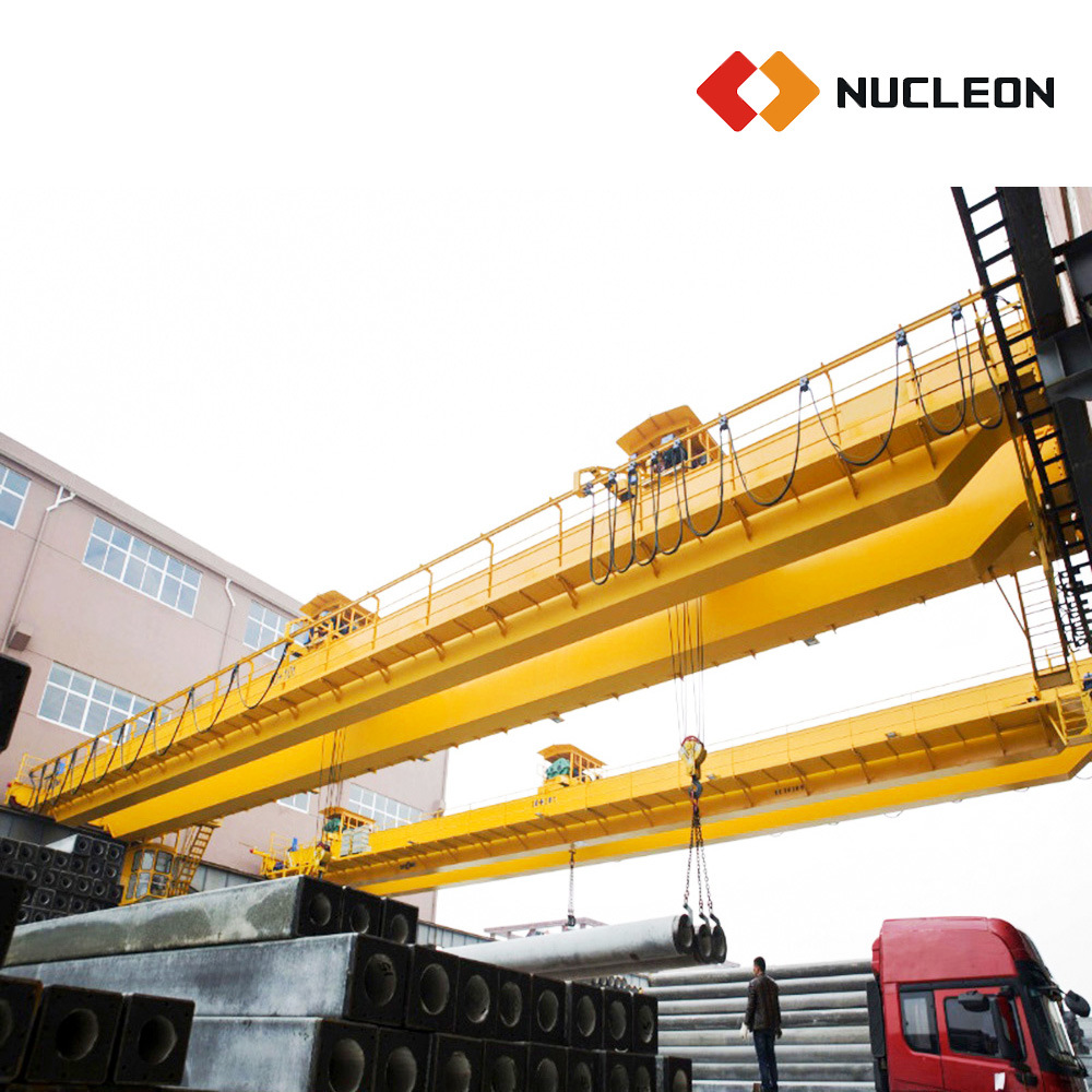 
                Nucleon 16 + 16 Tonnen Twin Hoist Trolley Doppelträger EOT Kran mit großer Spannweite
            