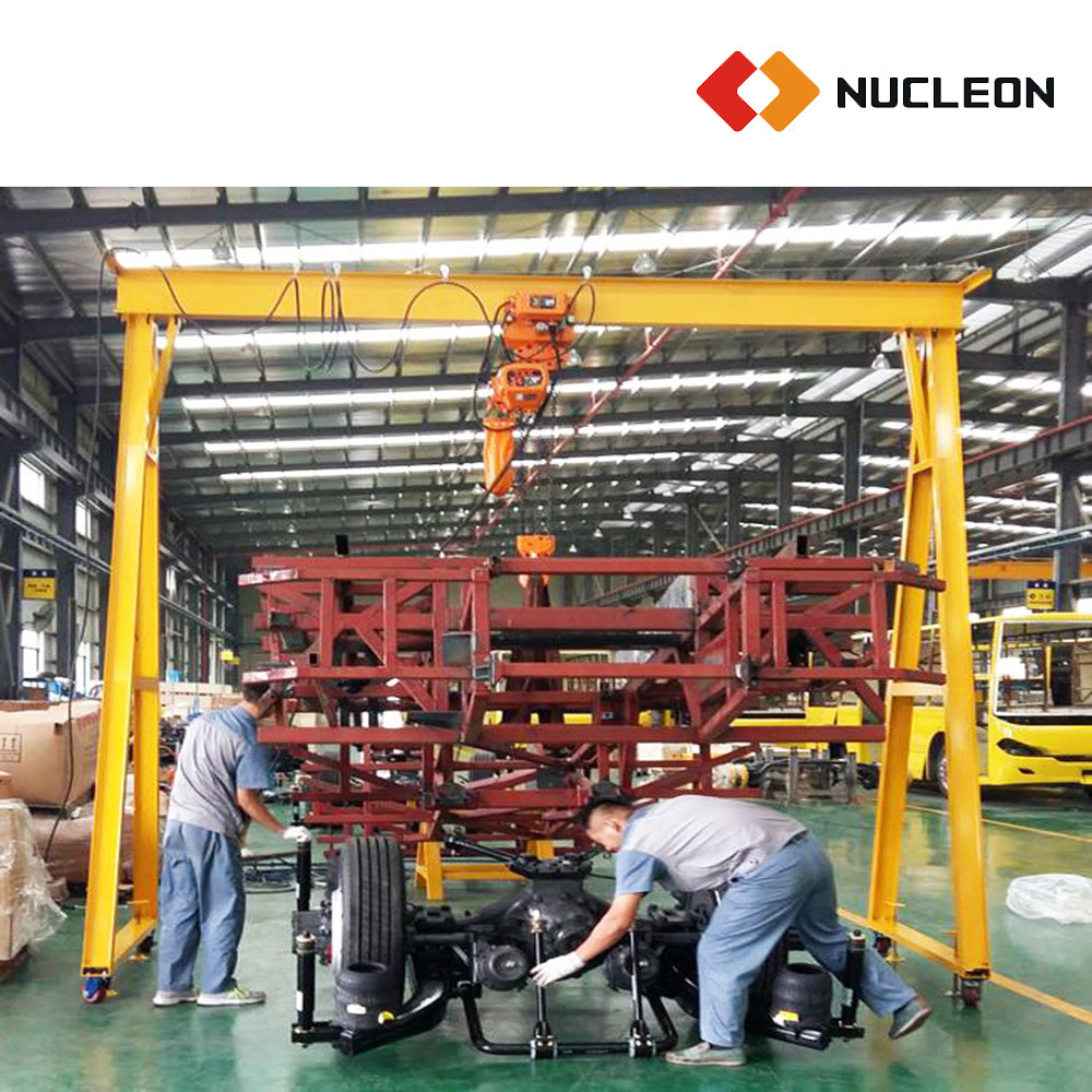
                Nuclei 500lb 1000lb 2000lb draagbare mobiele gantry kraan met elektrische Takel voor motorhefinrichting in garage
            