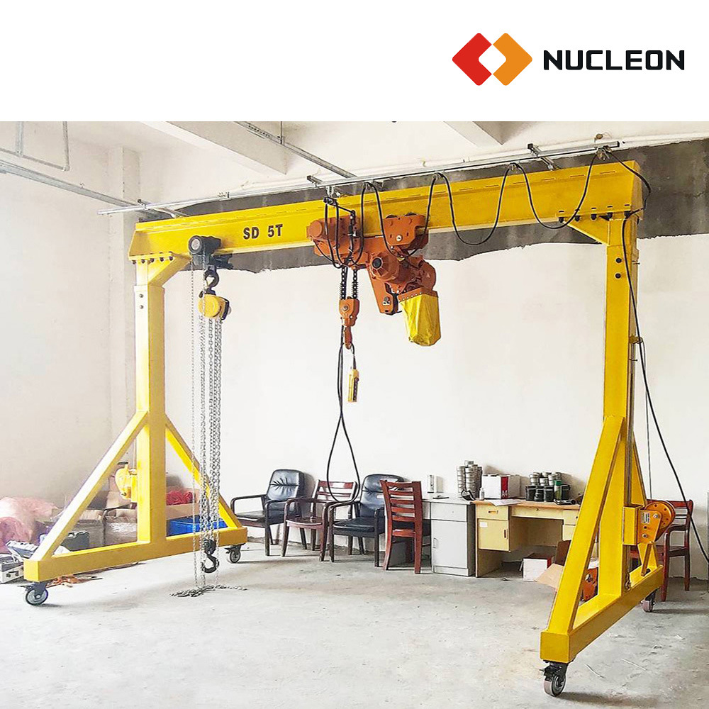 Nucleon Competitive Price 500 Kg 1 Ton 2 Ton 3 Ton Small Gantry Lift with Portable Folding Structure