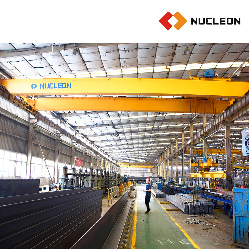 Nucleon Heavy Duty Cabin Operated Double Girder 15 Ton Eot Crane for Steel Bar Pipe Scrap Lifting