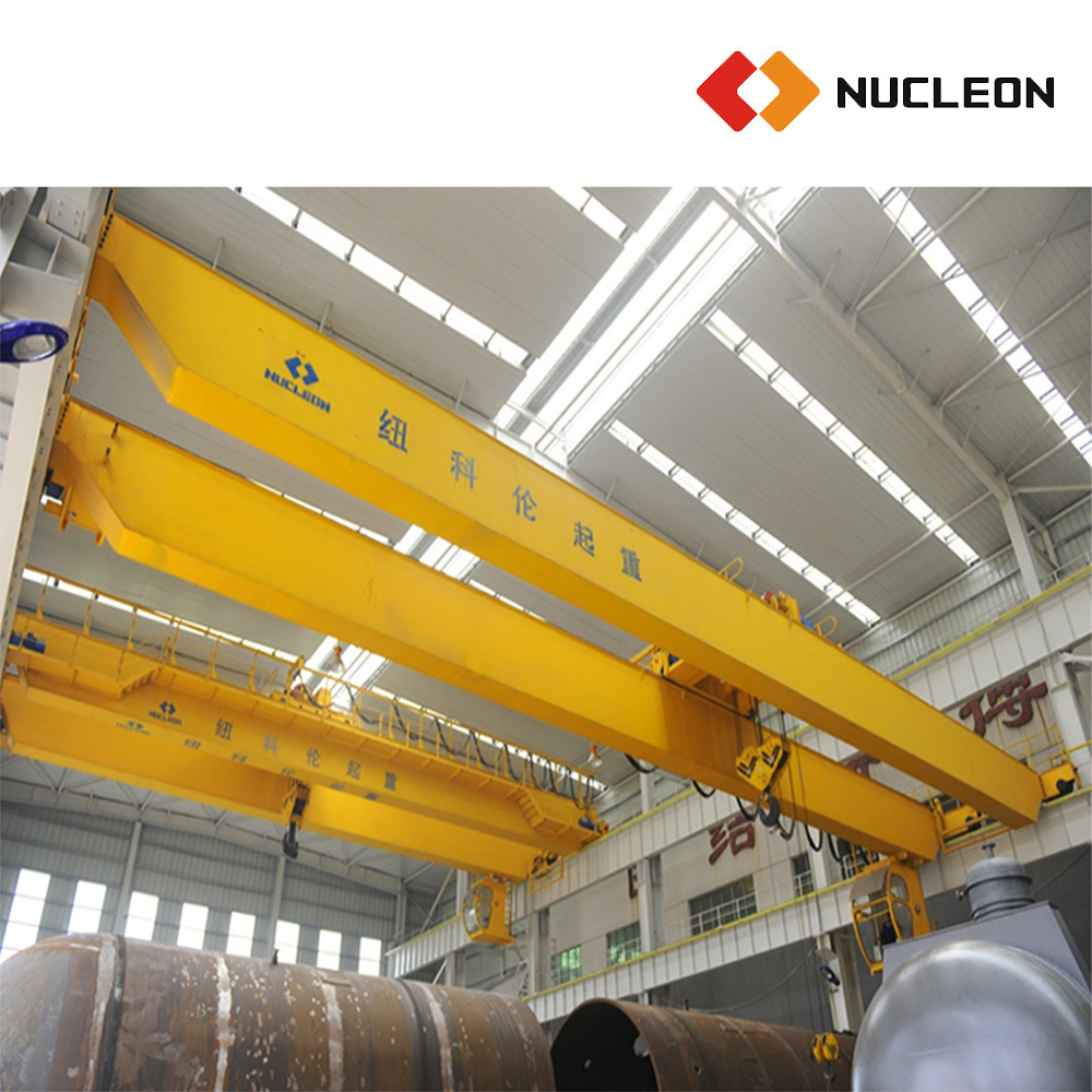 Nucleon Safe Industrial Lifting 30t Double Beam Girder Overhead Bridge Crane for Steel Fabrication Shop
