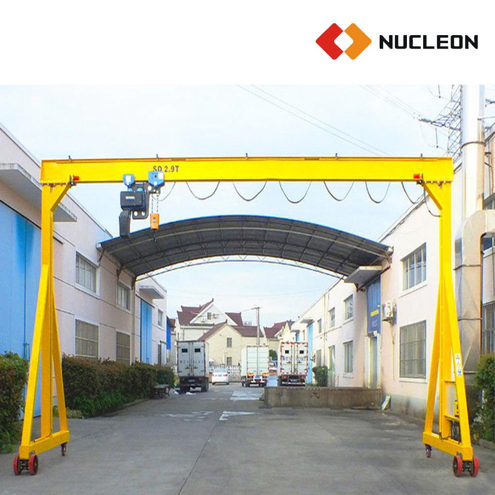 
                Workstation Mobile Lifting Steel Portable Gantry Crane 6000lbs with Electric Powered Caster Wheels
            