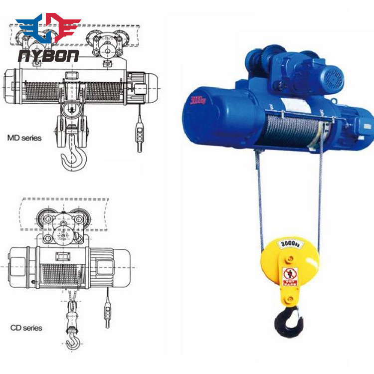 Factory Workshop Warehouse 3 Ton 5 Ton Electric Wire Rope Hoist