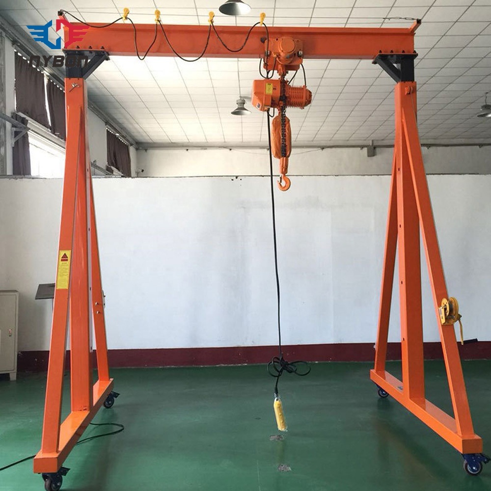 China 
                High Quality Motor Driven a Frame 1 2 3 5 10 Ton Mobile Mini/Small Electric Mobile Gantry Crane Indoor and Outdoor
             supplier