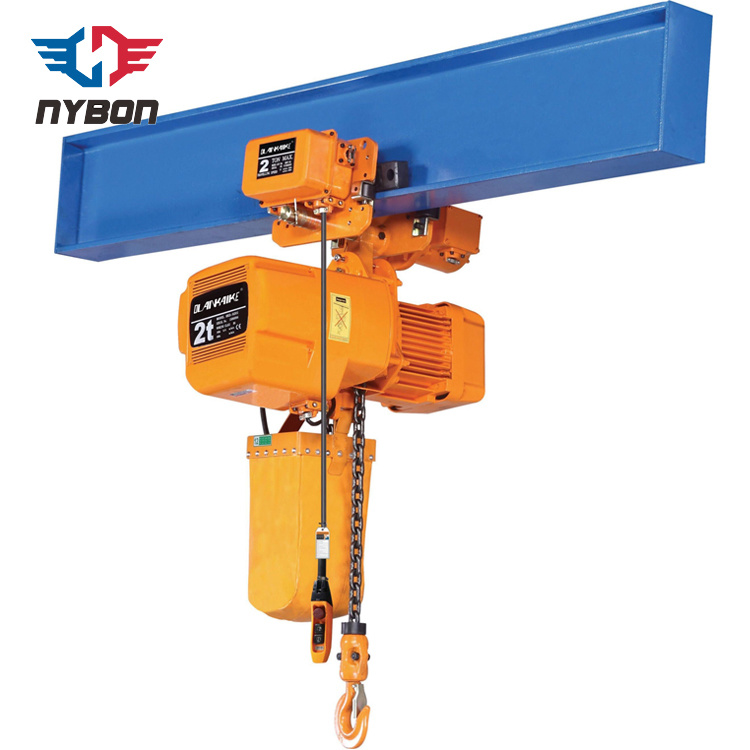 Safety Factor High Monorail Electric Chain Hoist with Trolley ISO 9001