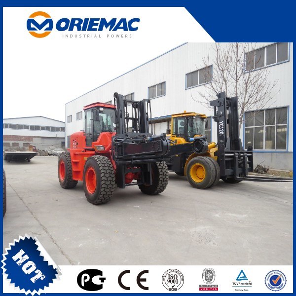 Chinese New 6 Ton Yc60 Rough Terrain Forklift with Tyre Handler