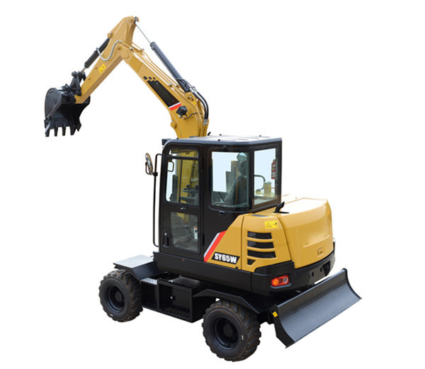 Hot Sale 6ton Wheel Excavator Sy65W Wheeled Digger Price