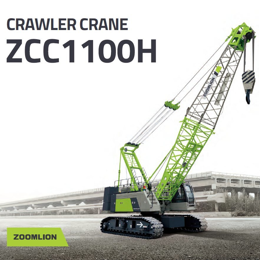 Long Boom Zoomlion 110t Zcc1100h Crawler Crane