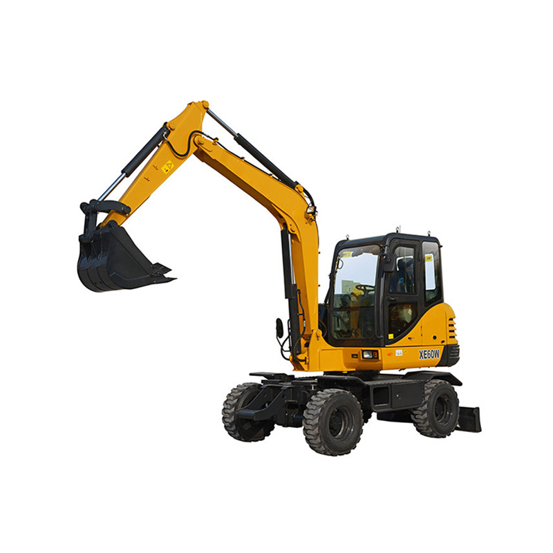 Sy65W 6ton 7ton Diesel Wheeled Excavator with Grading Bucket