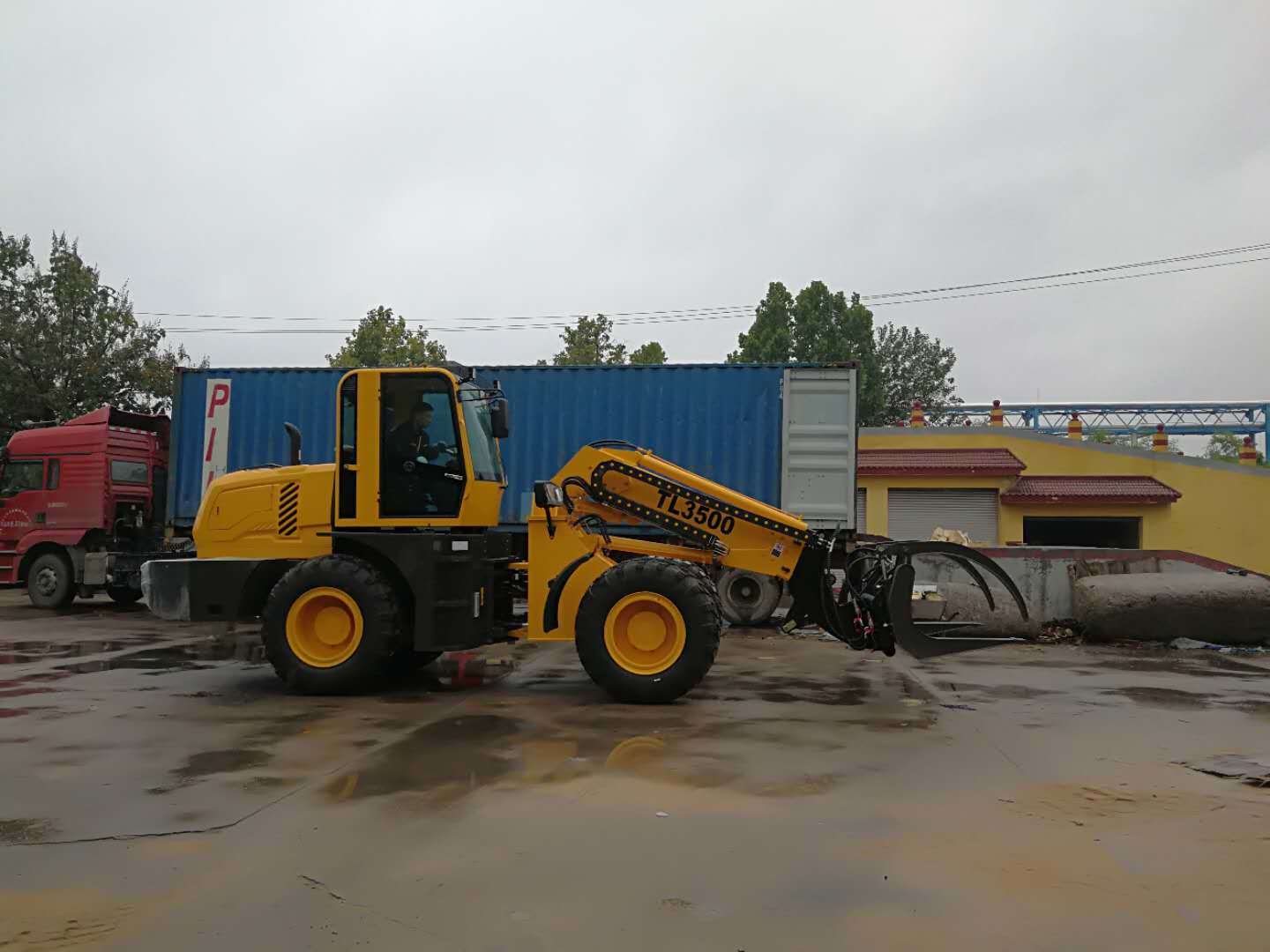 Tl3000 Oriemac Front Telescopic 3t Wheel Loader with Log Fork