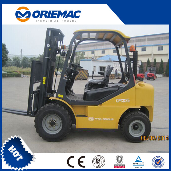 Yto 2.5 Ton Rough Terrain Forklift with Dealer Price (Cpcd25)