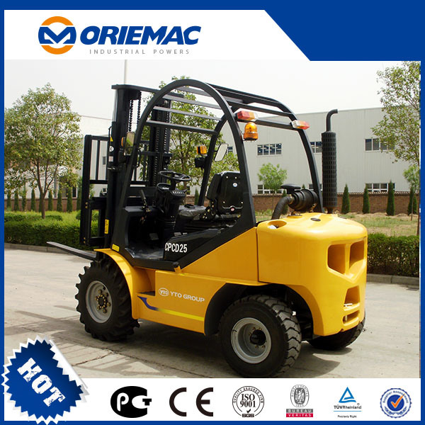 Yto 2.5ton Small Rough Terrain Forklift Cpcd25 2WD for Sale