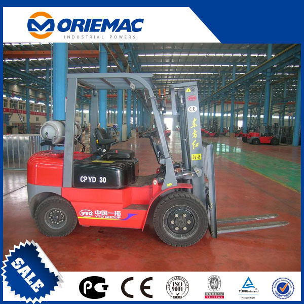 Yto Brand 3 Ton LPG Forklift Truck (Cpyd30)