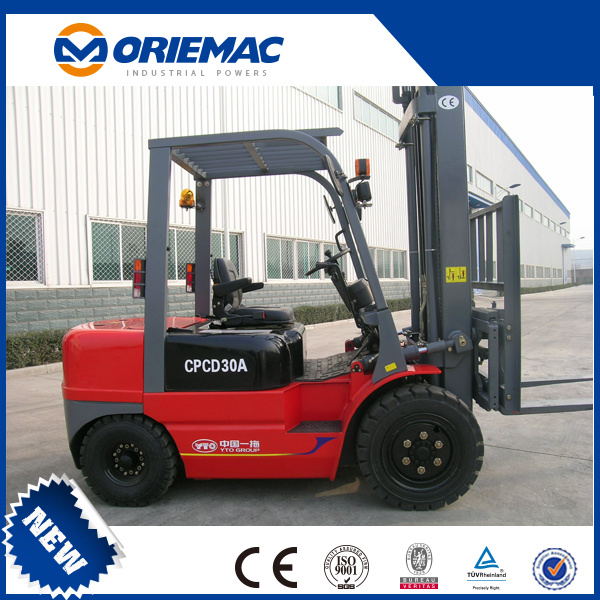 Yto Cpcd30 3 Ton Mini Diesel Forklift with Factory Price in India