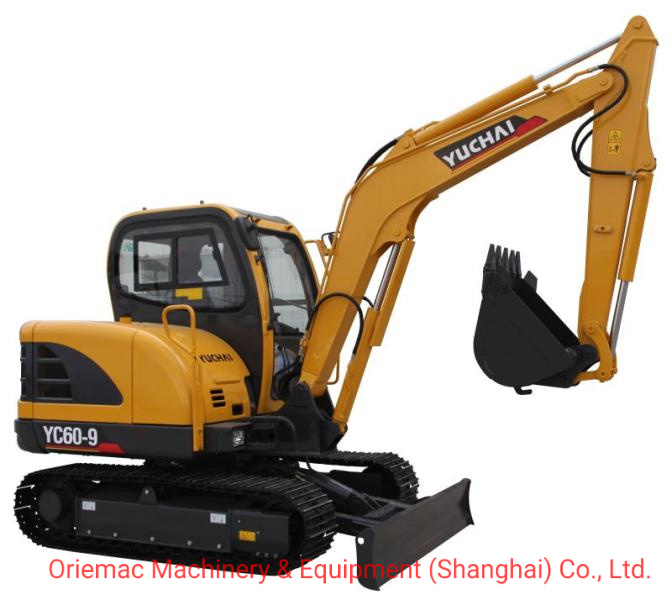 Yuchai 6 Ton Mini Crawler Excavator Yc60-9 with Kubota Engine