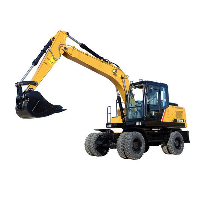 
                China Top Brand Hydraulic Digger Machine 13.5 Ton Small Wheeled Excavator Sy155W for Sale
            
