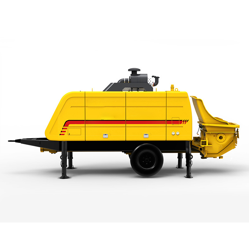 Diesel Compact Concrete Pump Trailer Pumps Hbt50.10.60RS for Pumping Height Under 100m