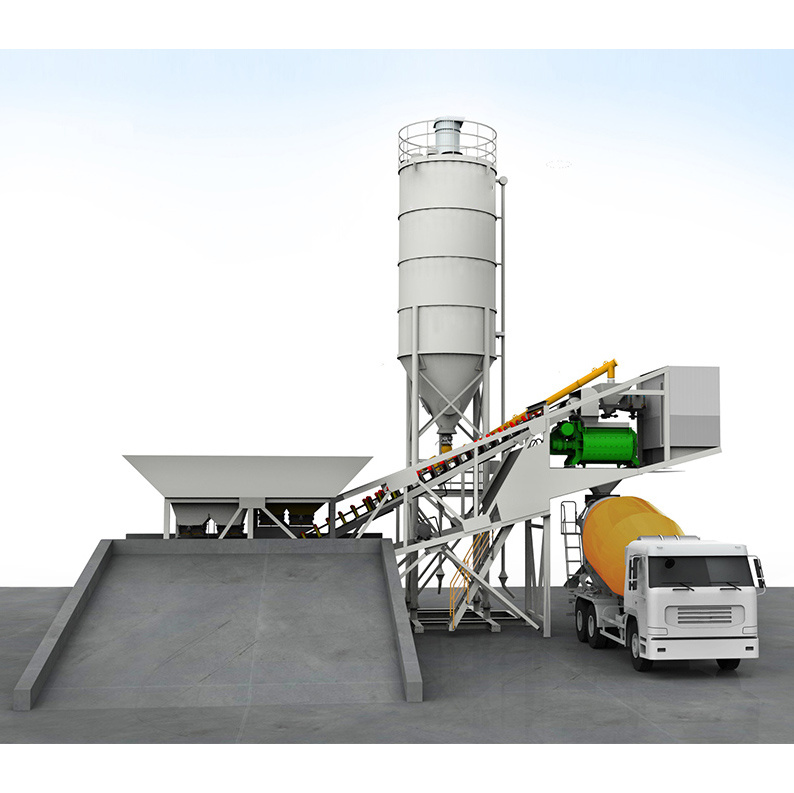 Hzs60vy Concrete Mixing Plant Small 60m3 Mobile Concrete Batching Plant