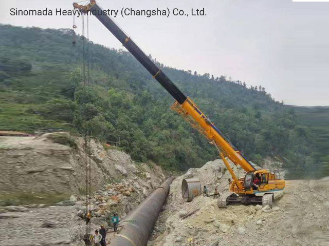 China 
                55 grúa de orugas Xgc55 toneladas con piezas de repuesto a la venta
             proveedor