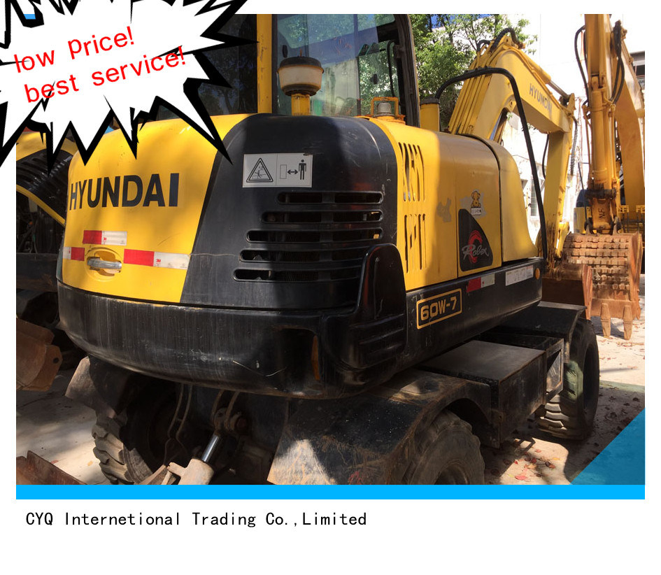 Hyundai R60W-7 60 210 215 Excavator, Used Hyundai R60W Wheel Excavator in Stock for Sale