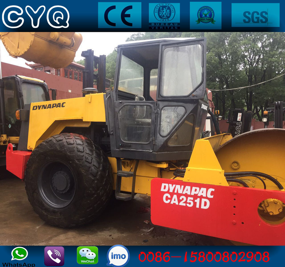 Used Dynapac Compact Roller Ca251, 10 Ton, 12 Ton Vibratory Roller for Sale