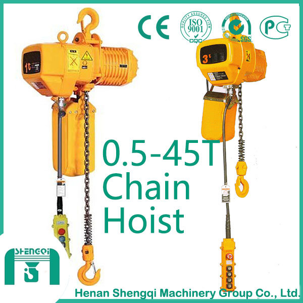 China 
                0.5-1-2-3-5-10-25-30-45 Tonne Electric Chain Hoist mit Hook Block
             Lieferant
