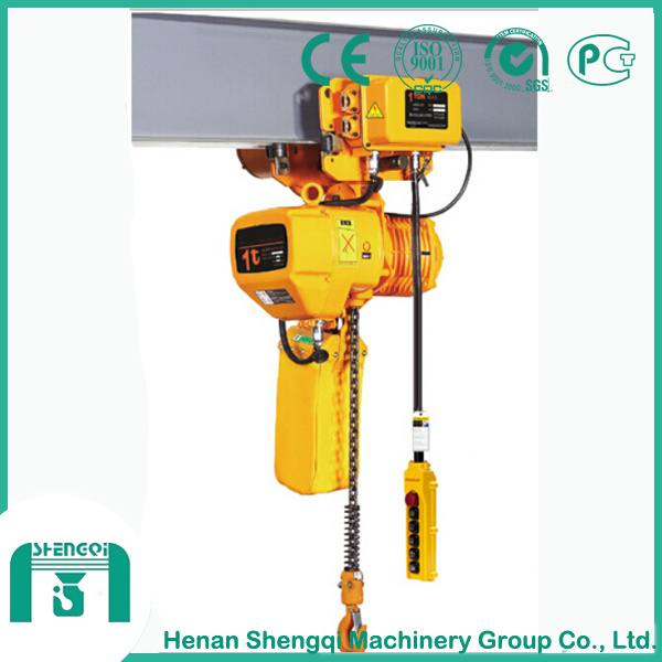 China 
                1 Ton Electric Chain Hoist with Trolley
             supplier